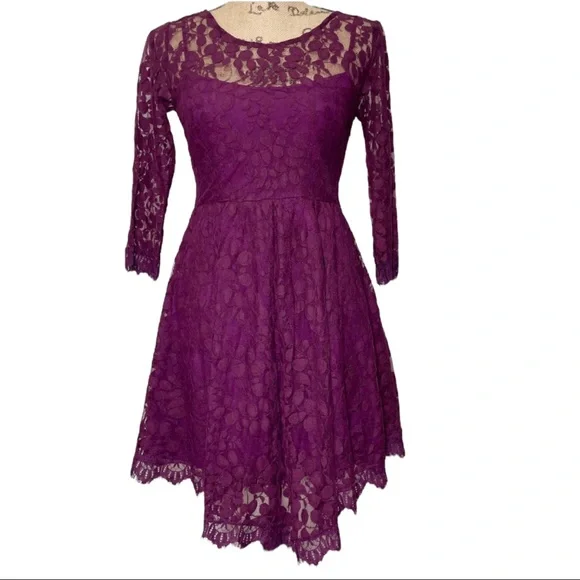chinese dress ladies Free People White Lace All Over Embroidered Mini Dress with Sheer Back (4) main image 0